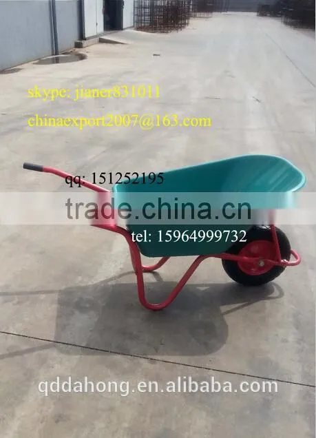 85L Wheelbarrow with Green Plastic Tray for Garden Use