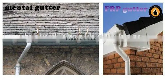 FRP/GRP rainwater gutter outside
