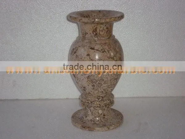 UNIQUE FOSSIL MARBLE FLOWER VASES