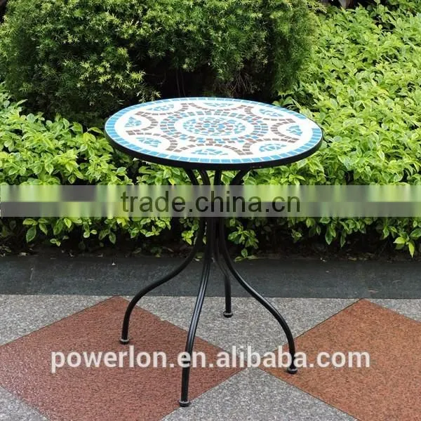 Folding Antirust Wrought Irons Mosaic Table