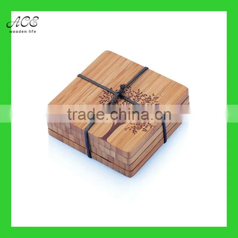 Custom bamboo coasters Laser engraved bamboo coasters Bamboo placemat