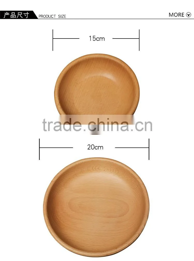 Wooden Tableware Supply, Solid Wood Dried Fruit Plate, Round Wooden Plate