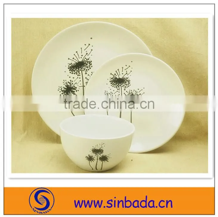 white ceramic dinner set with simple print