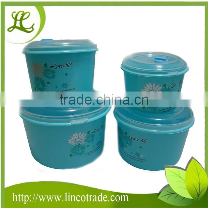 Household 4-piece Plastic Microwave Food Container