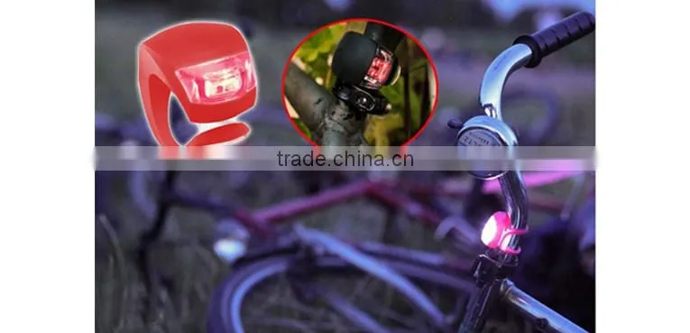 New design colorful decorative folding mini silicone led bike light