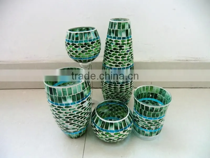 Emerald Green Color Types Vintage Handmade Craft Decorative Tall Wedding Vases