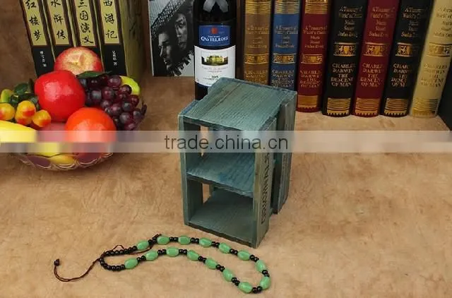 Hollow out two grid wooden pencil holder or storage box