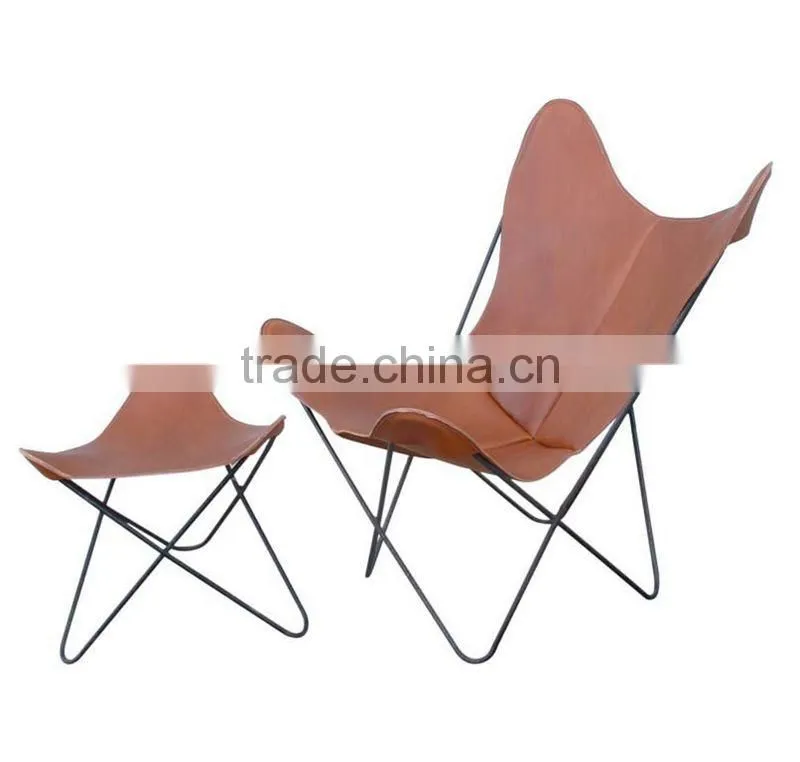 Guaranteed leather leisure chair metal furniture frames iron metal butterfly chair for living room