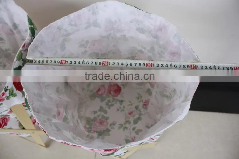houseware foldable natural wooden frame canvas laundry bag