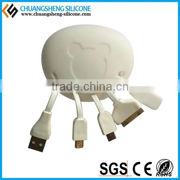 multifunction data wire case, silicone data line holder, silicone data link box