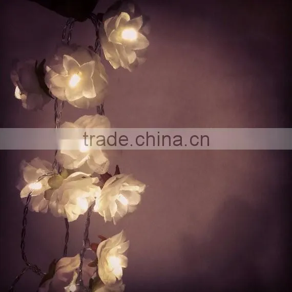 2016 wedding decor White Rose flower Garland Fairy Lights