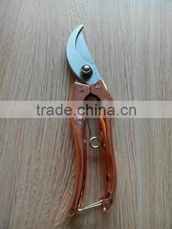 8.5 inch copper plating hand tool/pruner scissors/pruning shears trees/garden tools
