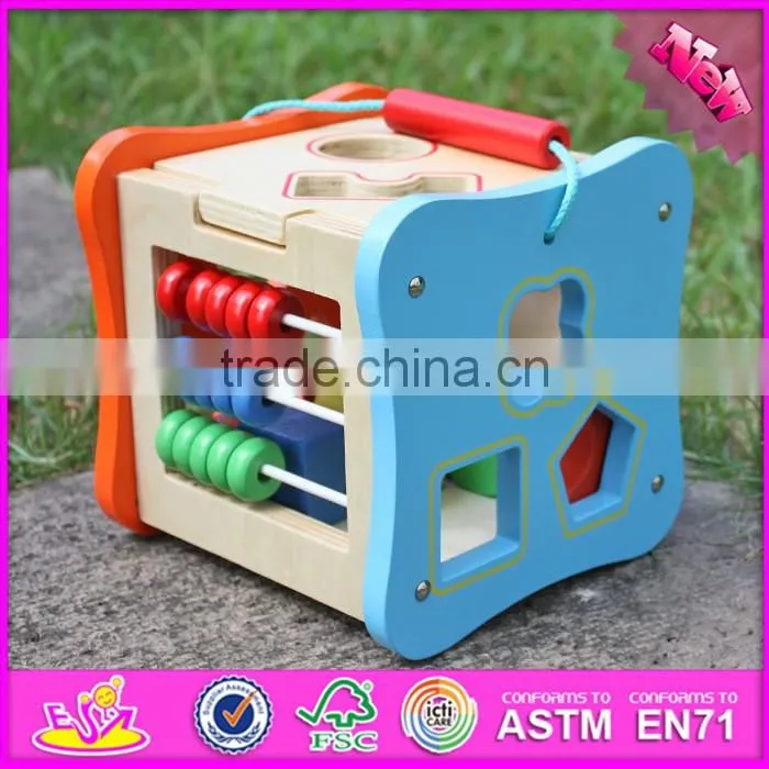 2017 new design multi-function blocks wooden shape toys for toddlers W12D066