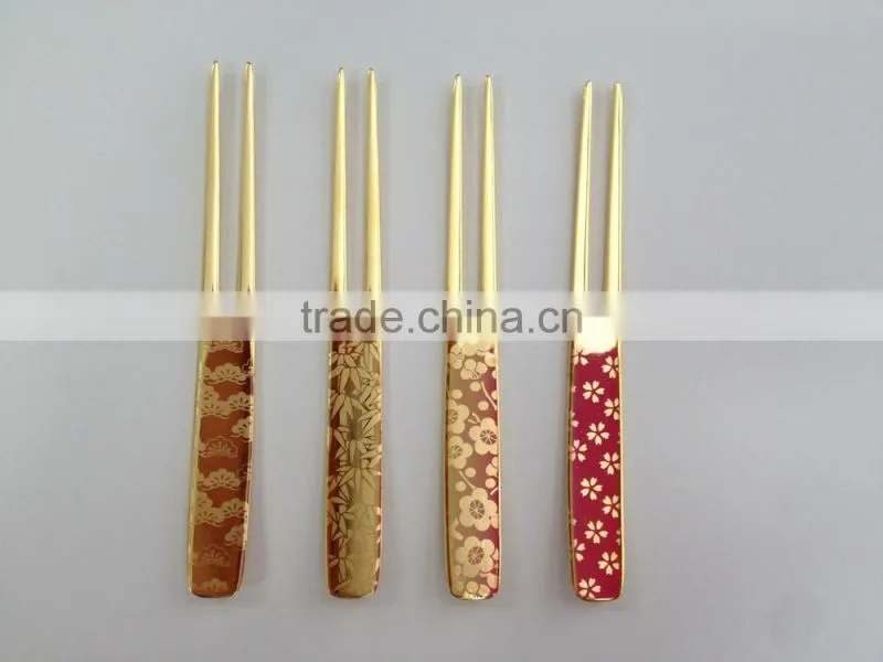 SUS304 Stainless Steel Kanzashi Pick Fork Japanese Dessert Fork Flat Design
