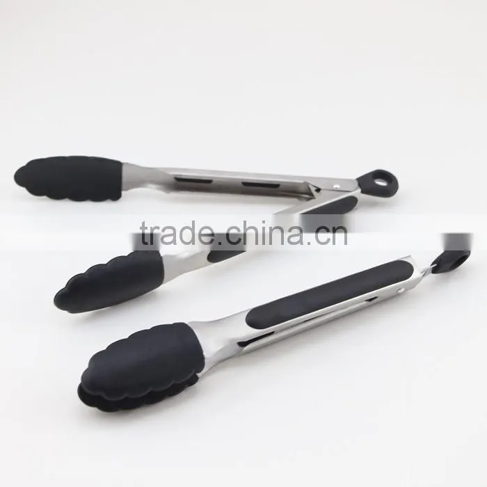 Kitchen Tongs and Stainless Steel Silicone Cooking Utensils Set of 2, Commercial Grade