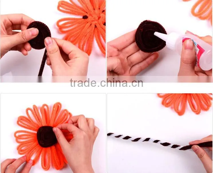 hand craft Chenille Stem for kids diy pipe cleaners toys 100pcs/bag