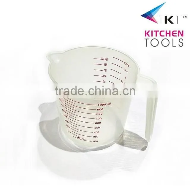 Cheap PP Plastic 1000ML/500ML/250ML Kitchen Measuring Cup, plastic measuring cup