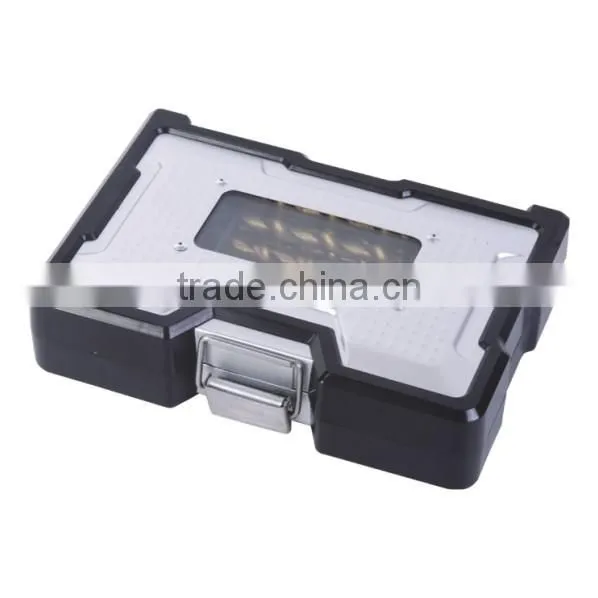 32pcs metal drill bit set in metal case