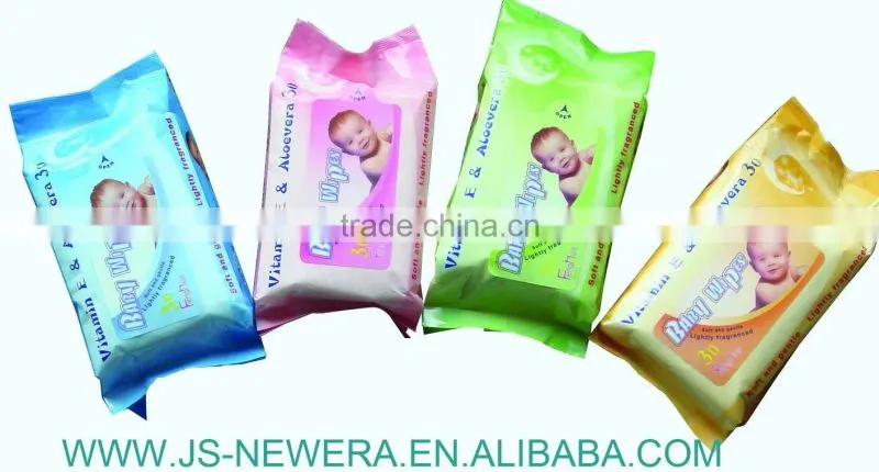 Soft wet baby wipes