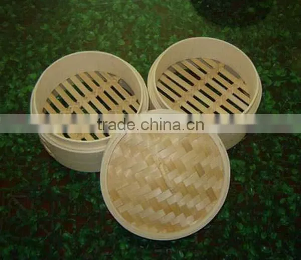 Chinese dim sum bamboo steamer