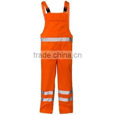 Hi Vis Poly cotton Bib Trousers workwear