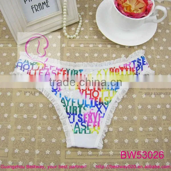 Sex picture of sexy woman like fashion flash cotton panties with lace in apparels