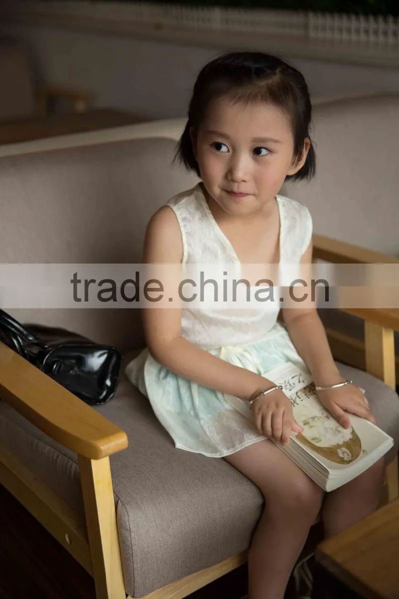 COOL KID ZONE lovely white chiffon children suit girl child garment