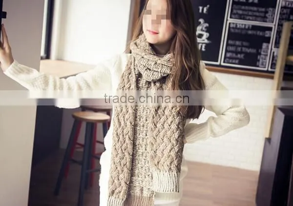 Latest design super long and super warm 3color choice men and women acrylic fashion neckwear muffler