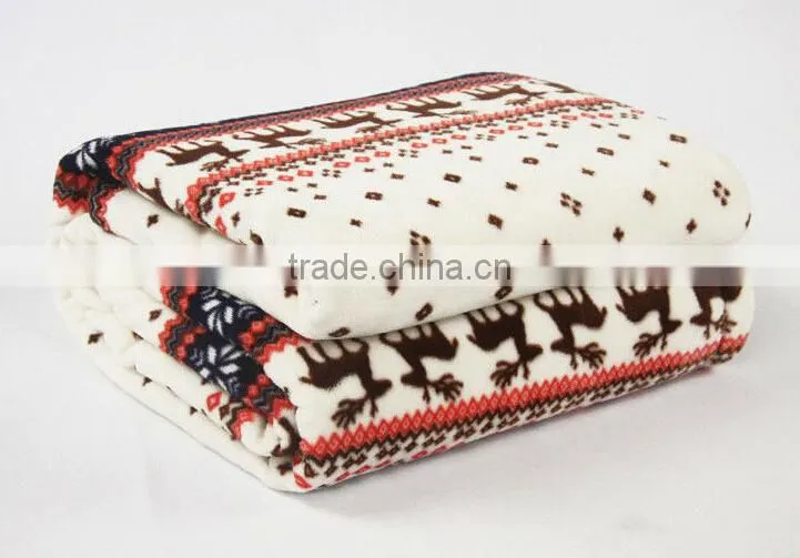 Christmas Decor Moose Pattern Printed sherpa Blankets