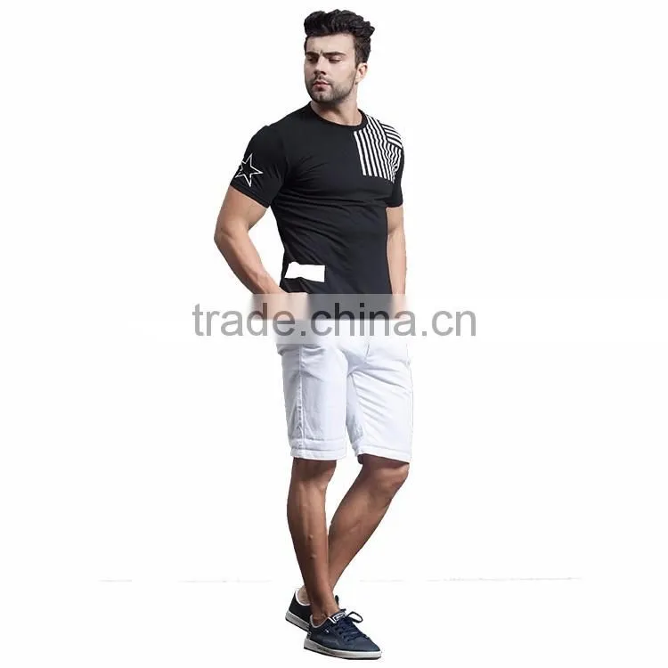 2016 New arrival latest design super soft white wholesale cheap men's cotton shorts