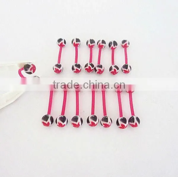 hot printed windmill acrylic ball EBA shaft flexible tongue piercing body jewelry
