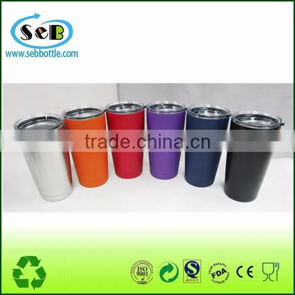 gym drinking 20oz double wall vacuum tumbler with powder coating