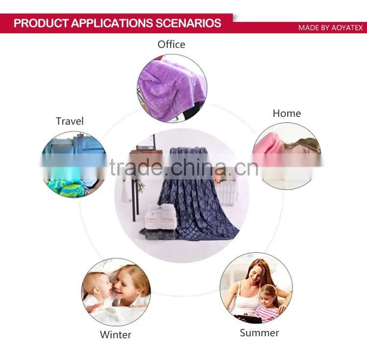 100% polyester promotion solid long pile fake fur winter blankets