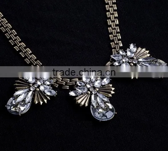 2014 Fashion Jewelry Set,Rhinestone Wedding Jewelry Set,Zircon Design Bridal Jewelry Set w Bracelet,Earring n Necklace