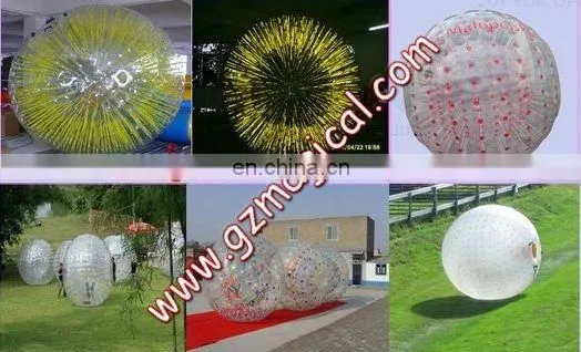 Transparent plastic orbing inflatable zorb ball
