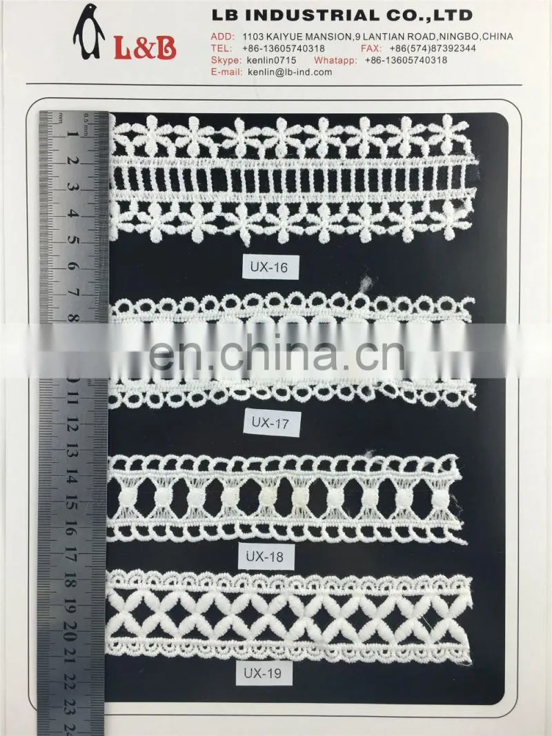 China factory 2017 embroideried lace trimmings yarn,milk silk lace