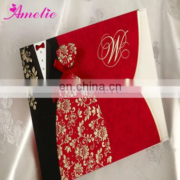 ACW1051 Stock Bride&Bridegroom Wedding Invites Card