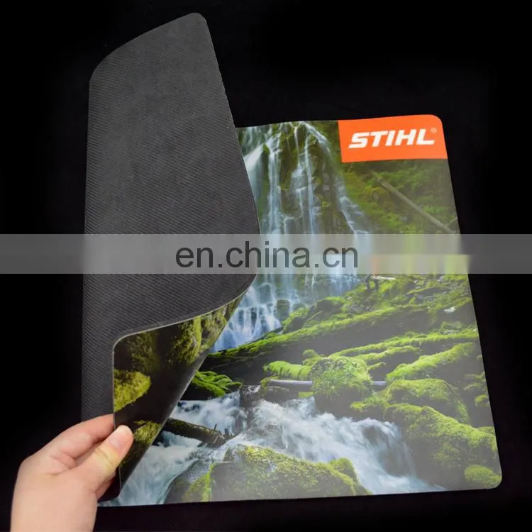 Hard PVC top custom design printed promotional rubber desk pad