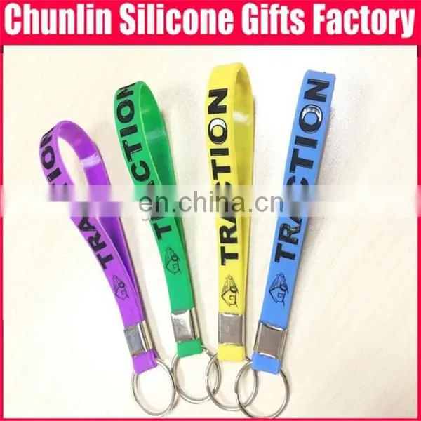 cheap debossed custom silicone keychain