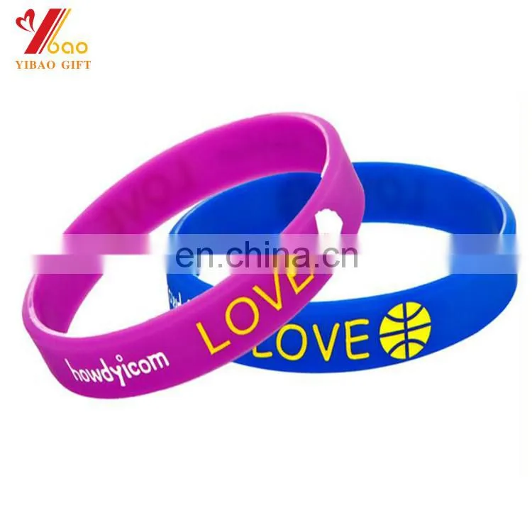 Promotional cheap Silicone Wristband, embossed wristband, print logo Wrist Band