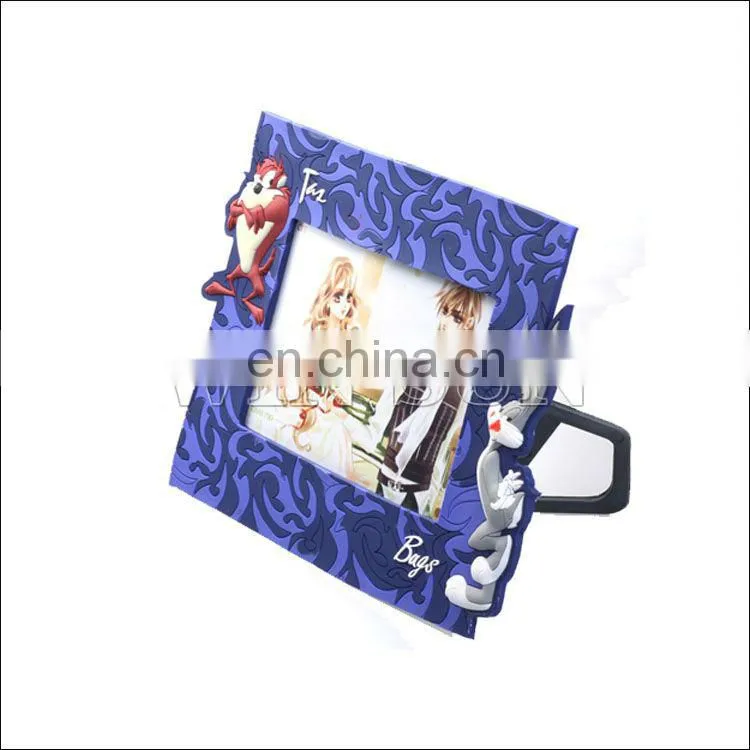Cute little mice pink flowers photo frame