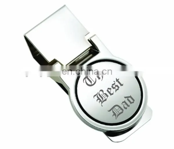 Round shaped money clip with printed logo