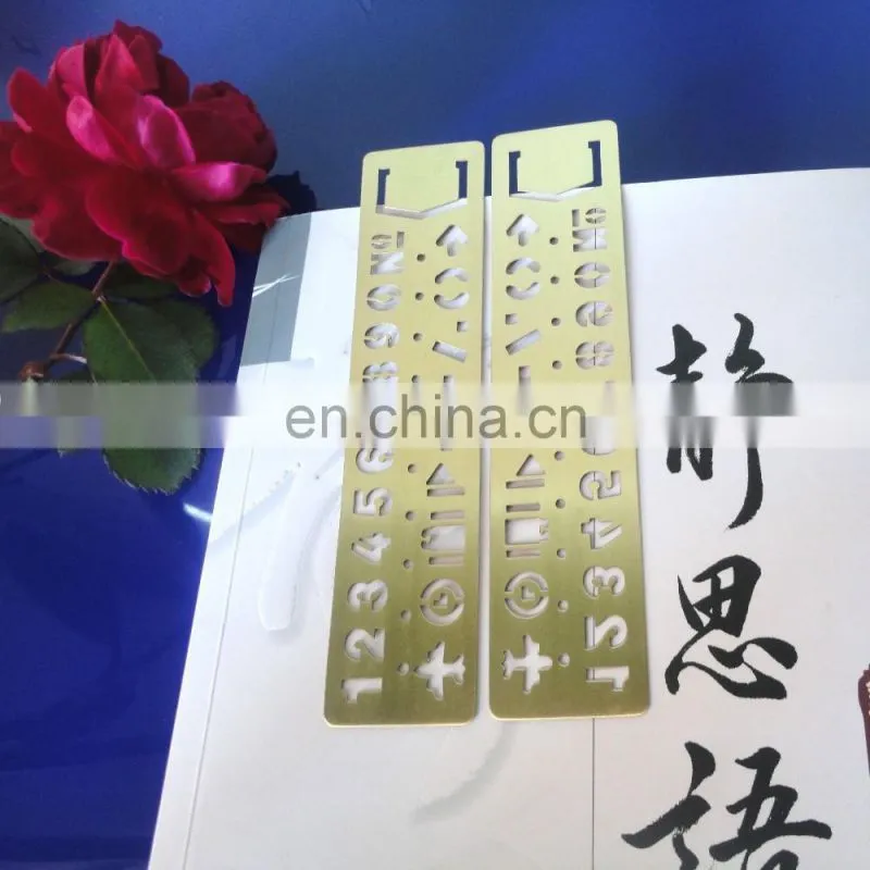 Brass Template Number Bookmark for Book