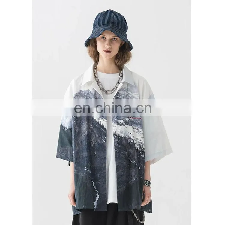 Diznew 2020 Men's New Fashion Casual Shirt Button Up Custom Print Short Sleeves Shirts Designs