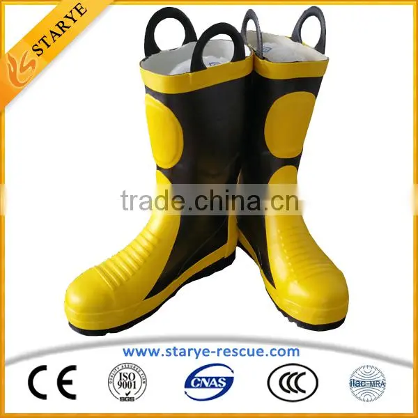 EN 15090 Metal Toe Steel Sole Insulating Waterproof Firefighting Used Fire Boots