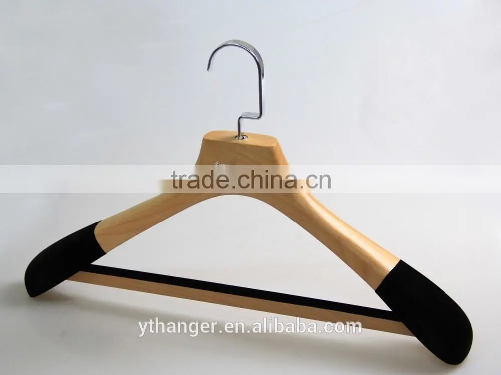 customize natural wooden hanger for suit clothes
