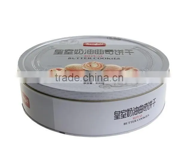 decorated cheap round metal biscuit box cookies Tin