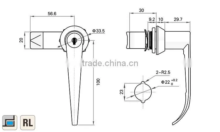 CE RoHS 2015 FEILEI MS301-2 China Manufacturer high security industry metal zinc door lock with L handle