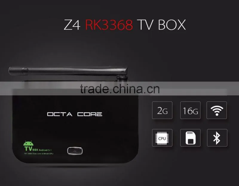 Z4 RK3368 Smart TV Box Android 5.1 Lollipop OctaCore 2GB/16GB WiFi