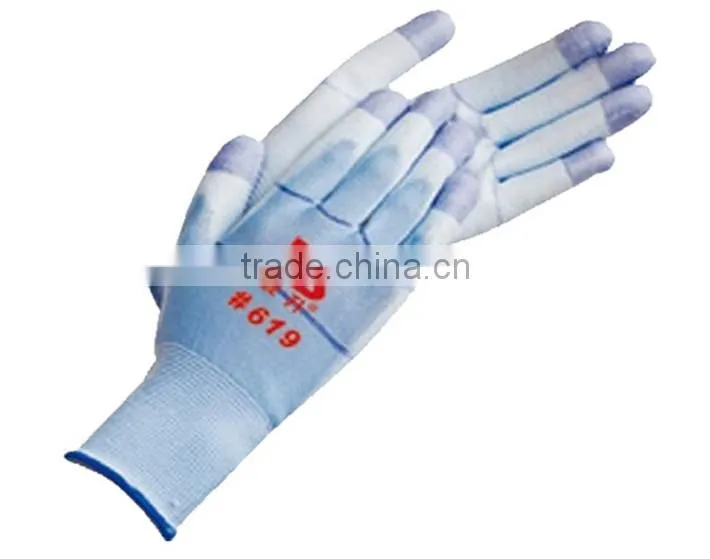 nylon pu coated hand gloves/ PU coated working gloves